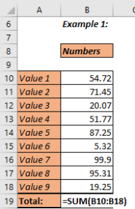 SUM formula example1