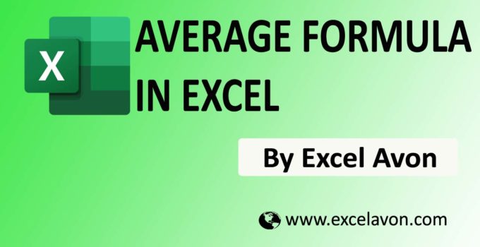 How to use Average Formula in Excel