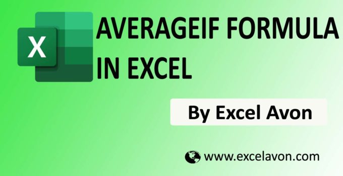 How to use AVERAGEIF Formula in Excel