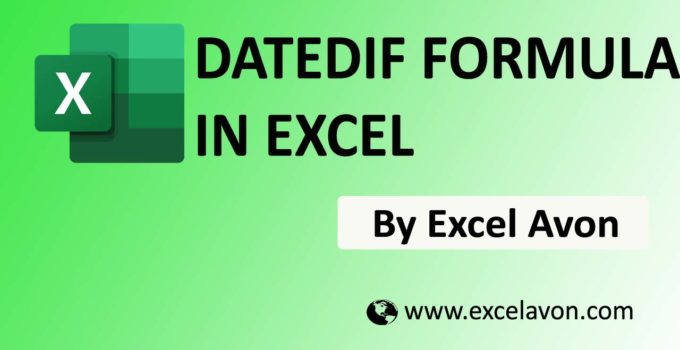 How to use DATEDIF Formula in Excel