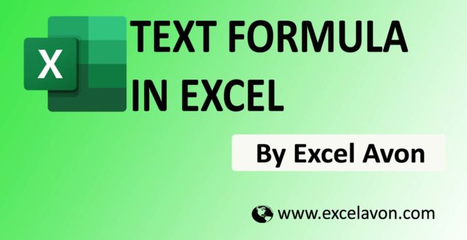 How to use TEXT formula in Excel