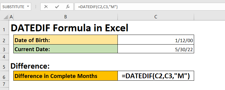 difference bw months