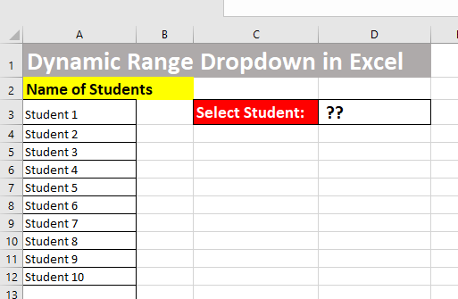 3.Dynamic Range Dropdown in Excel