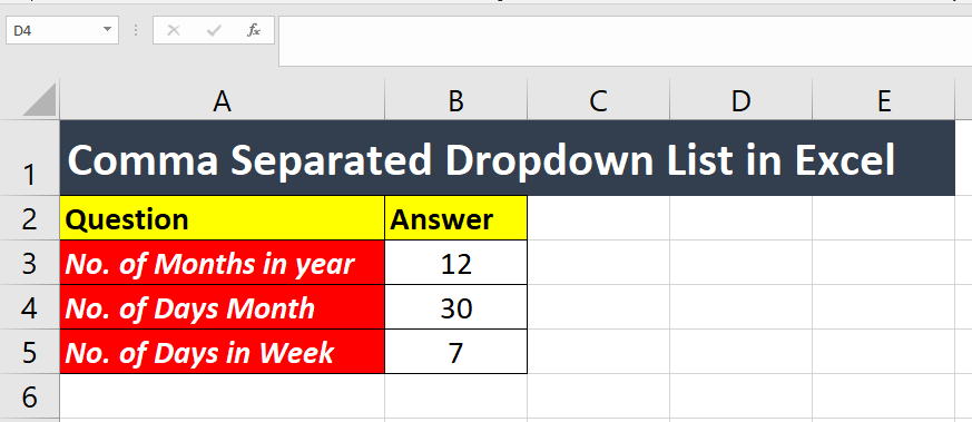 Comma Separated Dropdown List first image