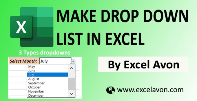 How to make Drop Down List in Excel – Excel Avon