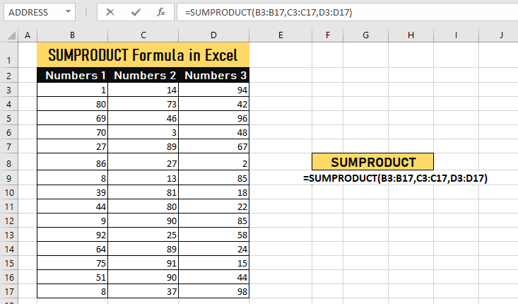 How To Use Sumproduct Formula In Excel 8080