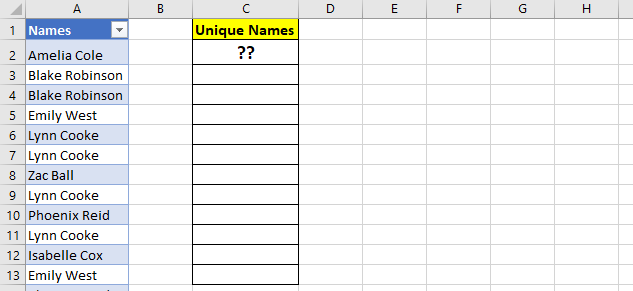 UNIQUE-FORMULA-IN-EXCEL-