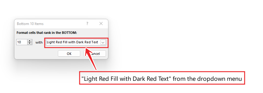 Highlight-bottom-Up-Down-Rule-in-excel-avon%Bottom