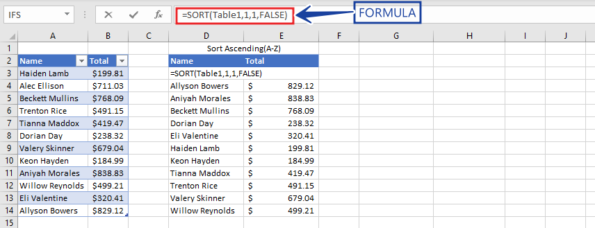 SORT-FORMULA-IN-EXCEL-ARRAY