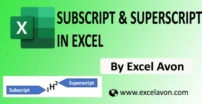 How to do Subscript and Superscript in Excel with 2 Example