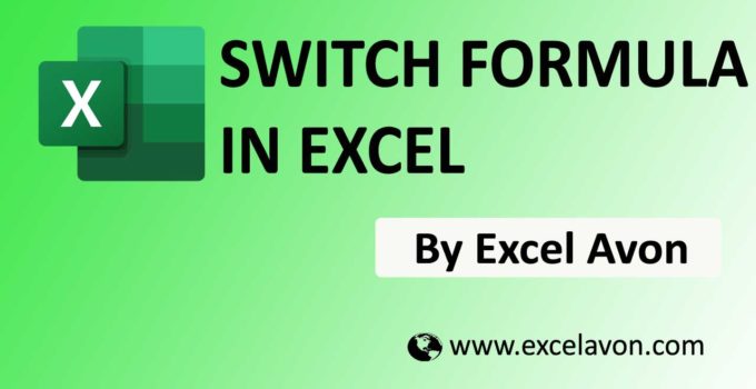 How to use SWITCH Formula in Excel