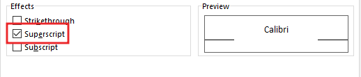 Superscript-subscript-in-excel