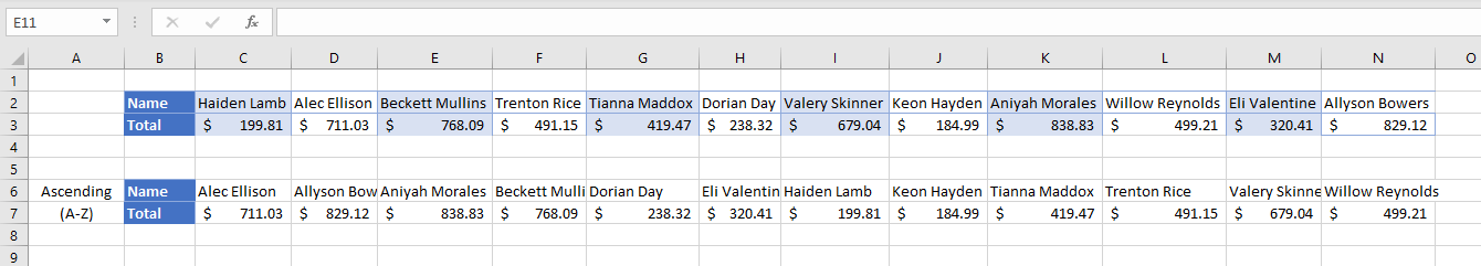 SORT-DESCENDING -ORDER-FORMULA