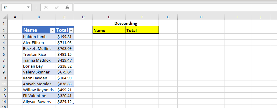 sortby-excel-formula