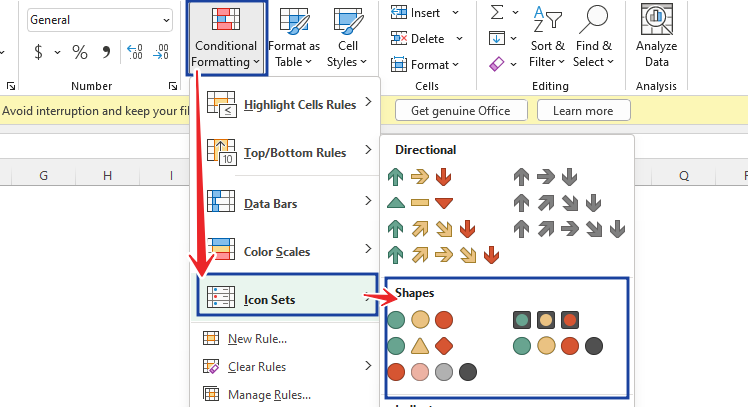 ICON-SET-direction-conditional-FORMATTING(5)