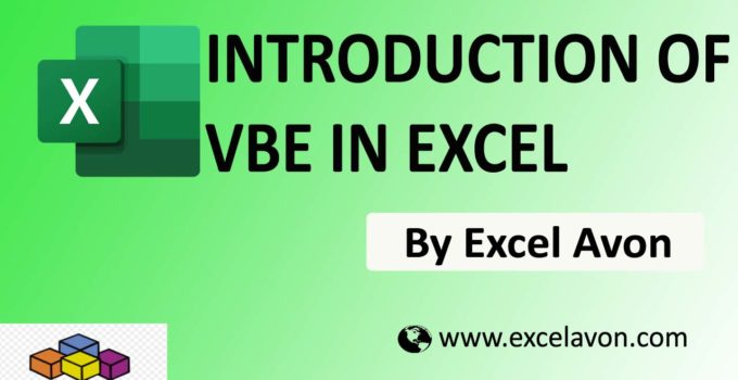 VBE INTRODUCTION IN EXCEL (Visual Basic Editor)