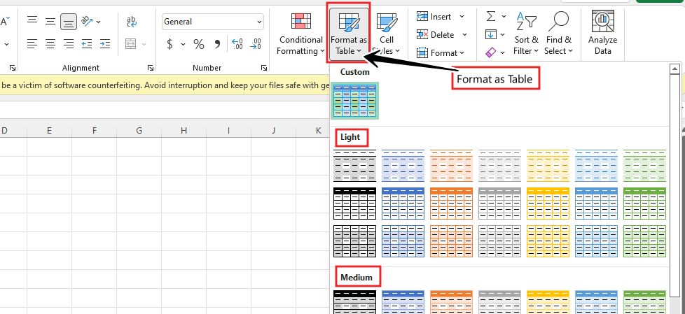 how-to-make-table-style-in-excel