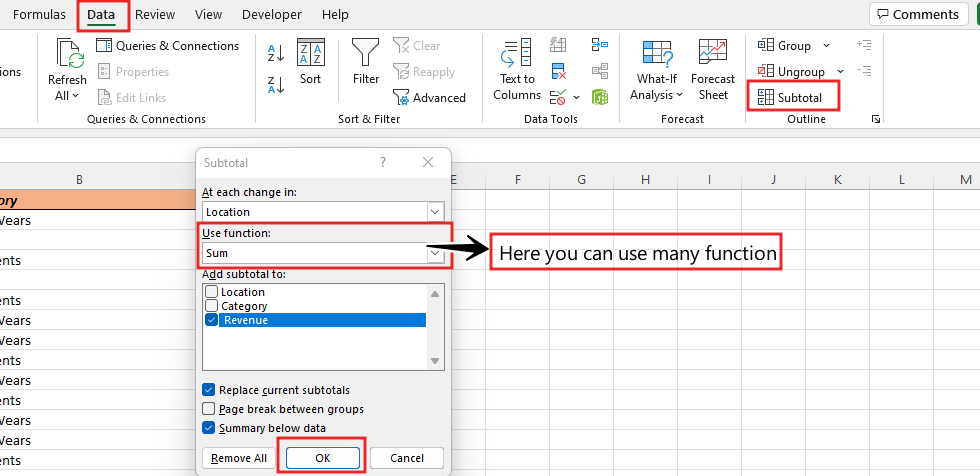 SUBTOTAL IN EXCEL3