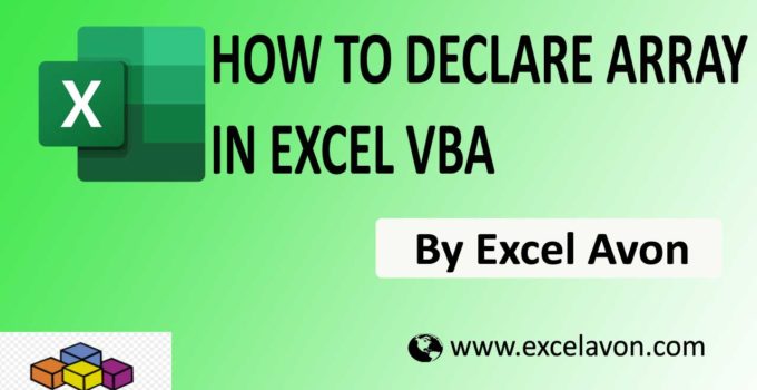 How to Declare Array in Excel VBA Easily (3 Types Array)