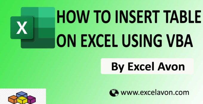 How to Insert Table in Excel using VBA Easily (7 Examples)