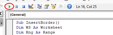 How to Insert Border in Excel using 1