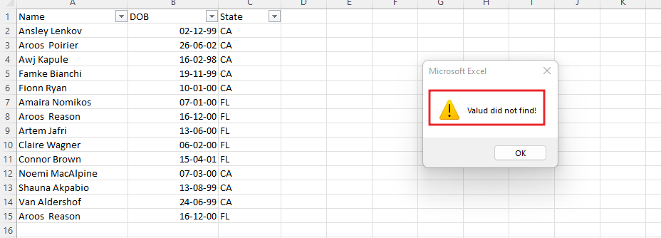 How to use Find Function in Excel VBA4