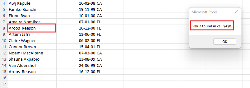 How to use Find Function in Excel VBA6