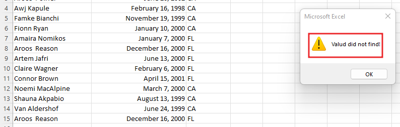 How to use Find Function in Excel VBA8