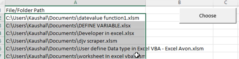 Use File Dialog box and folder Dialog box in Excel VBA15