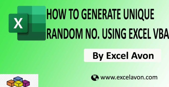 How to Generate Unique Random No. using Excel VBA (2 Example)