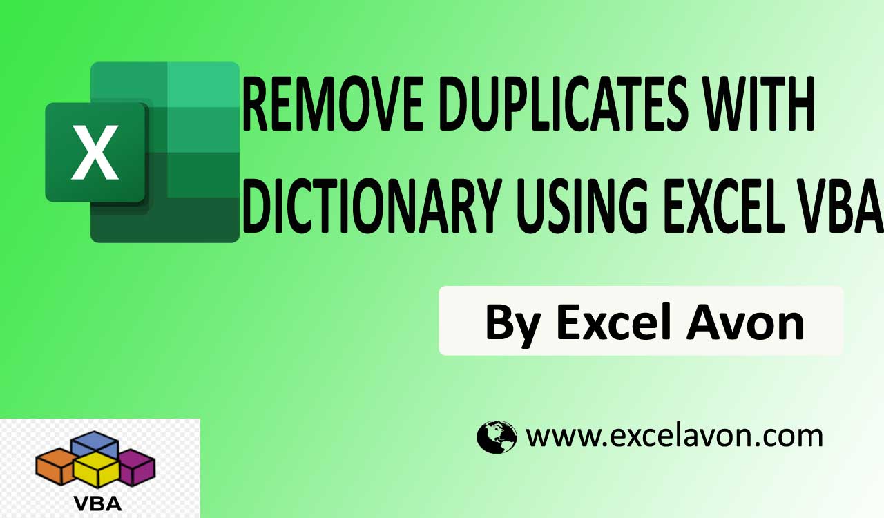 how-to-remove-duplicates-with-dictionary-using-excel-vba