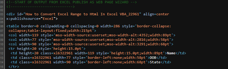 Convert Excel Range to Html4