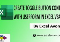 Create toggle Button Control with UserForm in Excel VBA