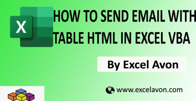 How to Send Email with Table HTML in Excel VBA