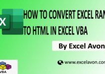 How to Convert Excel Range to Html In Excel VBA