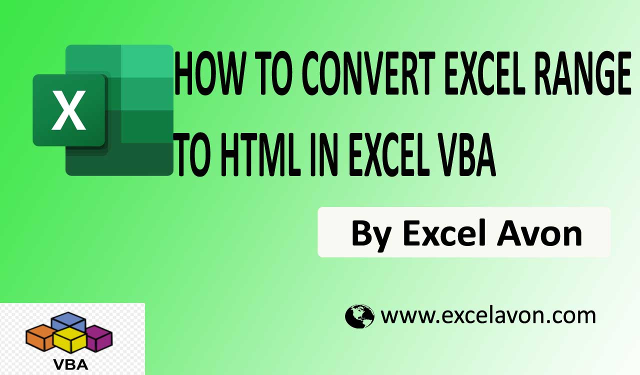 How To Convert Excel Range To Html Excel Vba 8725