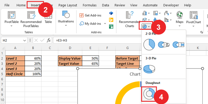 Circle bullet chart in excel 22