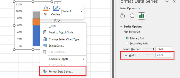 Create Vertical Bullet chart in Excel 7