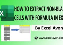 How to Extract non-blank cells with formula in Excel