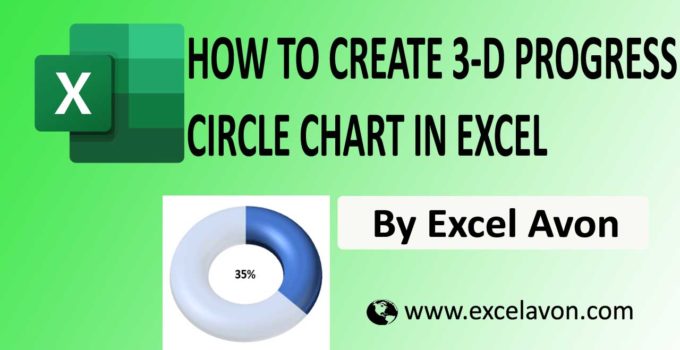 How to create 3-D Progress circle chart in Excel