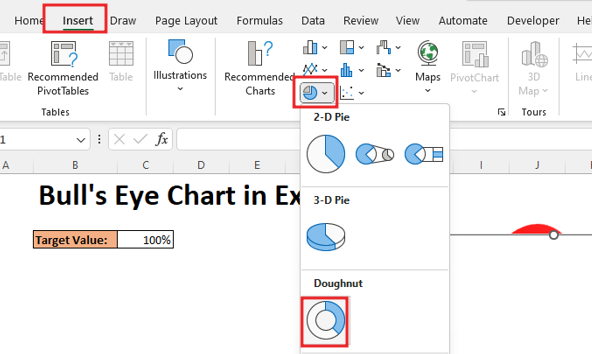 How to Create Bull's Eye chart in Excel