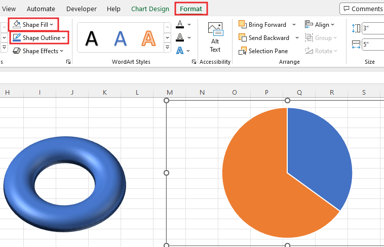 Create 3-D Progress circle chart in Excel13