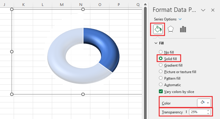 Create 3-D Progress circle chart in Excel161