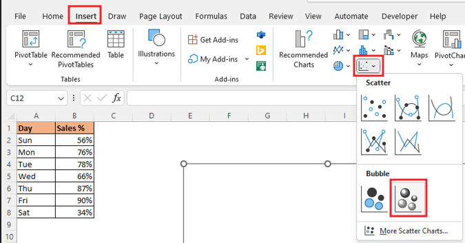 How- to-Create Balloon chart-in-excel2