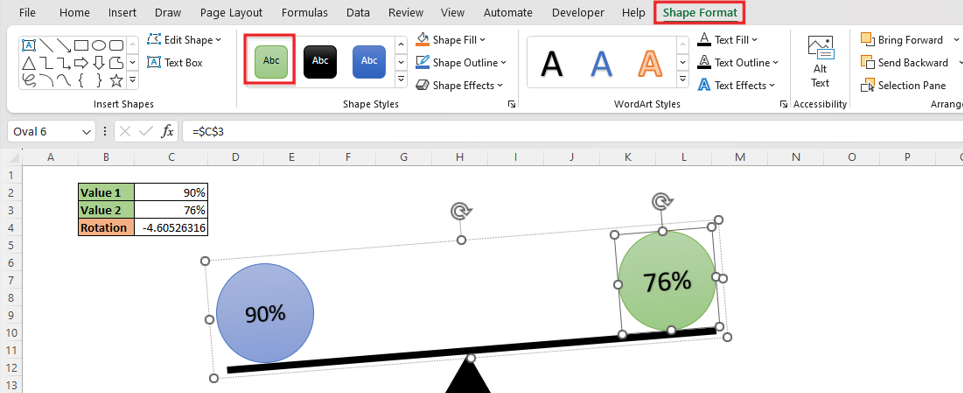 How to create Balance chart in Excel 13