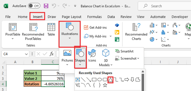 How to create Balance chart in Excel1