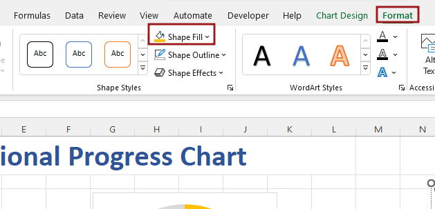 Create Conditional Progress Circle Chart in Excel 11