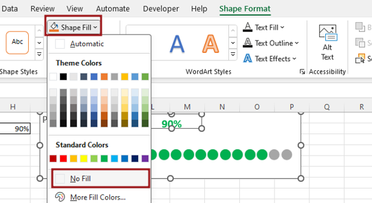 Create Dot Progress chart in Excel 18