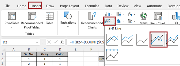 Create Dot Progress chart in Excel 3