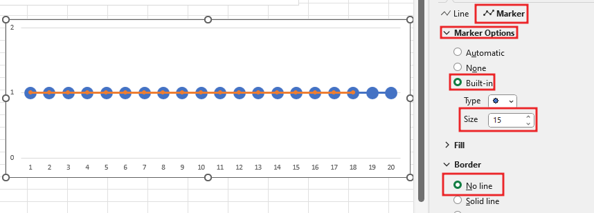 Create Dot Progress chart in Excel 9